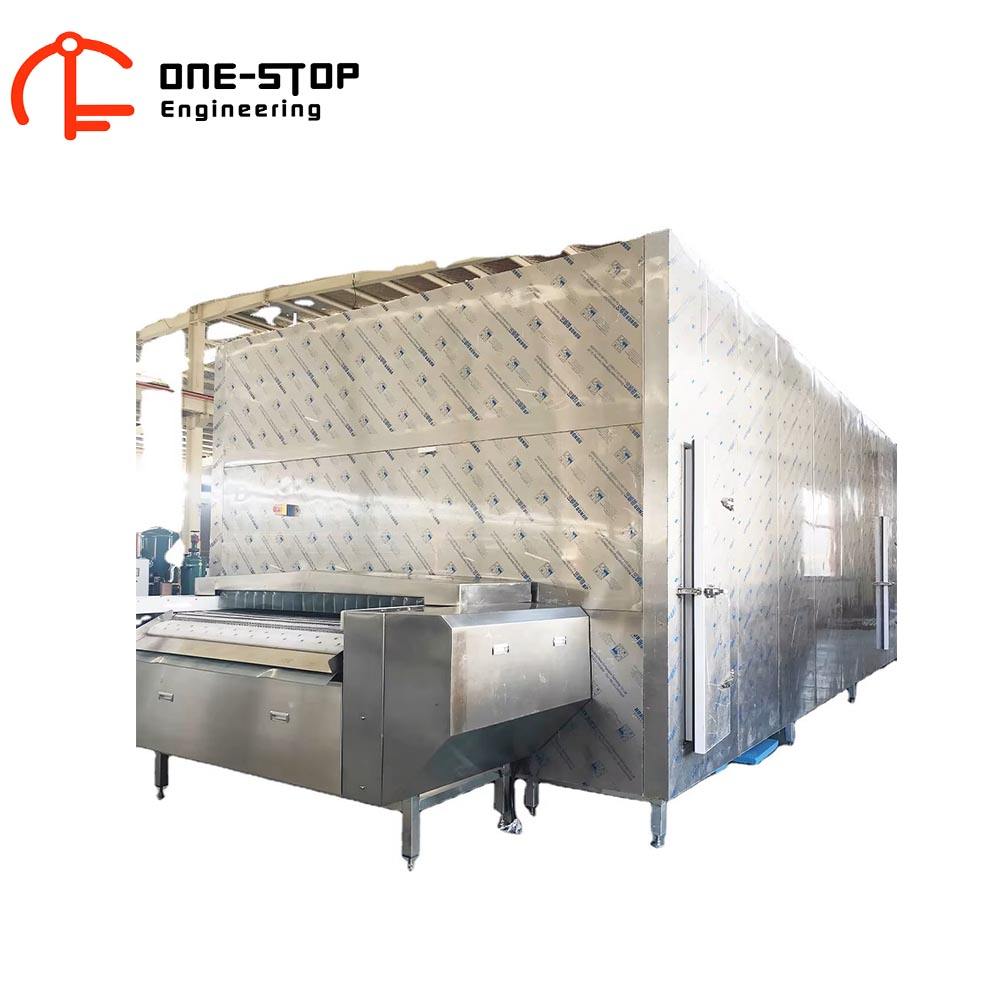 Industrial fluidized bed IQF tunnel freezer