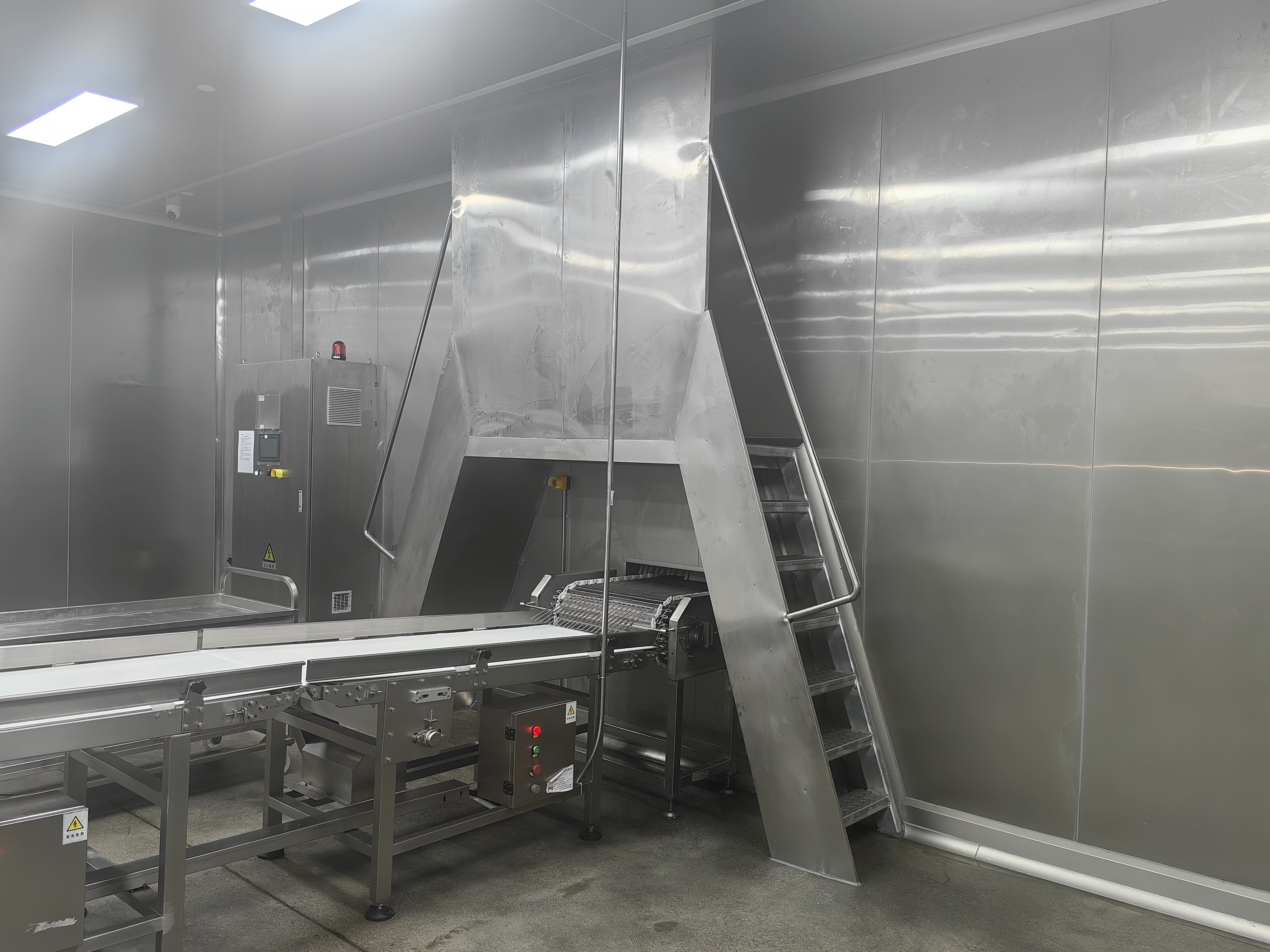 Industrial IQF freezer in plant